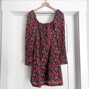 WRAY Birdie Square Neck Mini Dress in Pop Garden Floral Size Small